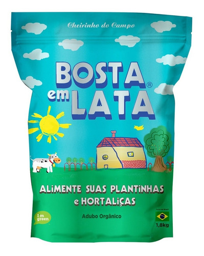 Adubo Orgânico Bosta Em Lata Plantas E Hortaliças Zip- 1,8kg