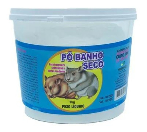 Po Banho Seco P/chinchilas, Hamster, Roedores- Pote 1kg Fms