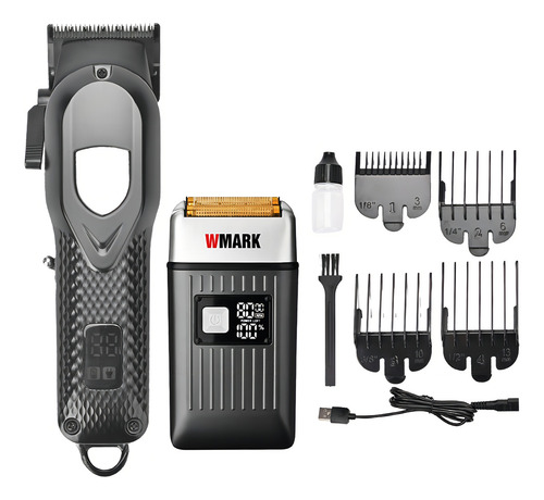 Kit Maquina De Corta Cabelo Wmark Ng 119 + Barbeador Ng 996