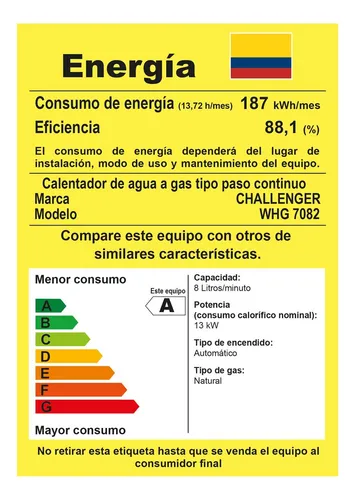 Calentador Whg 7082 Gn Challenger