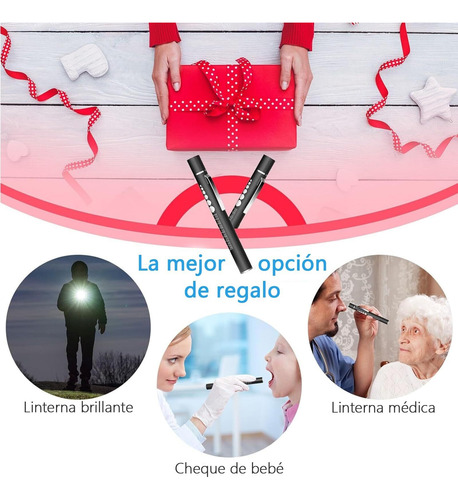 + 2 Pcs Linterna Led Recargable Médica Portátil Reutilizable