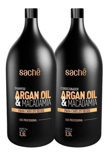 Kit Lavatório Argan Oil E Macadâmia Sachê 2,5l Shampoo Condi