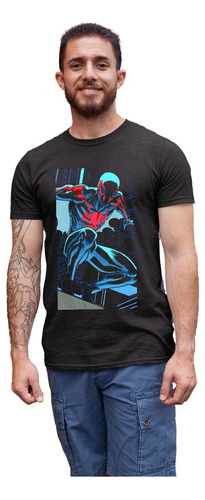 Playera Negra De Hombre Manga Corta De Spider-man 2099