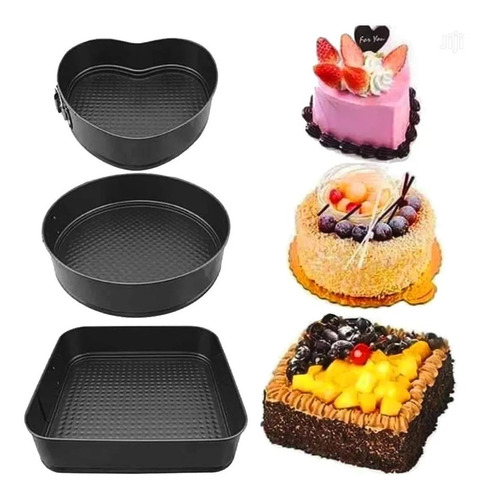 Molde P/keke Tortas Pasteles Reposteria Set 3 Piezas Tienda