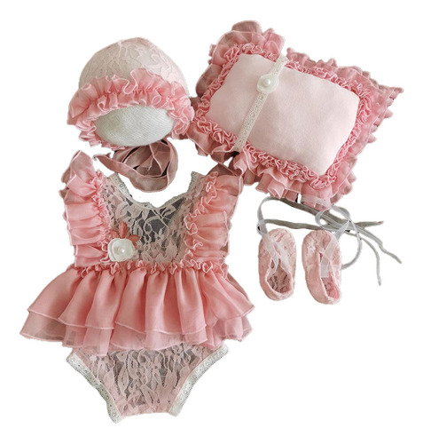 . (4 #mold) Vestido De Mameluco De Encaje Para Recién