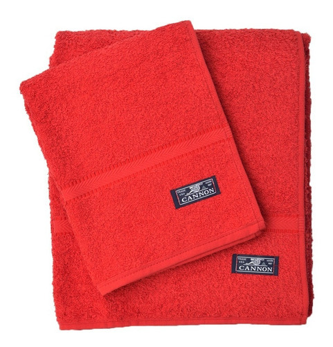 Juego De Toalla Y Toallón Cannon 520 G 100% Algodón - Lima Color Rojo