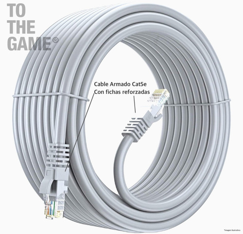 Imagen 3 de 9 de Cable De Red Utp Armado Cat5 5m Patch Cord Hub Router