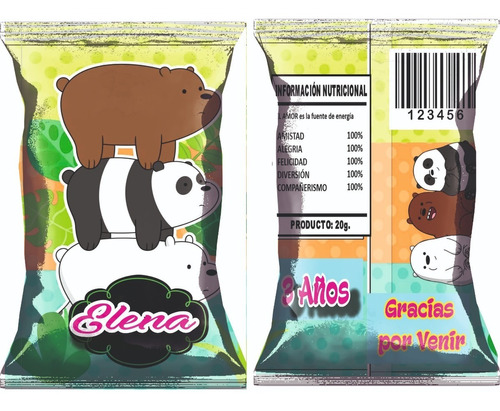 Bolsitas Golosineras Chip Bag Personaliz. X 10 Escandalosos