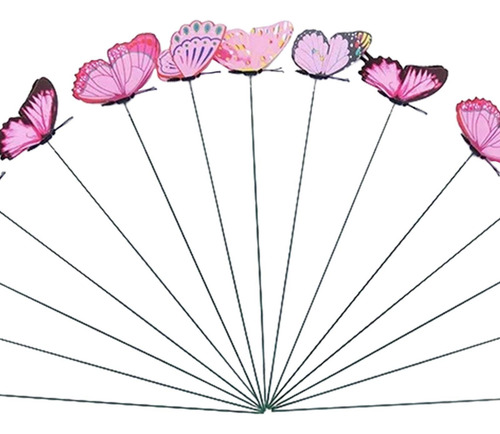 24 Piezas De Mariposa Garden Stakes Decoraciones De Rosa