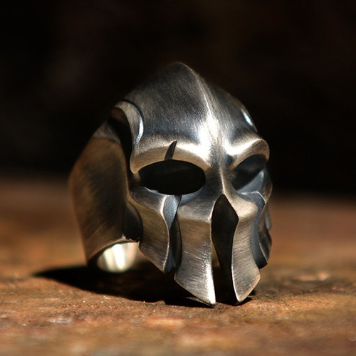 Anillo Vintage Máscara Casco De Héroe Espartano Hero