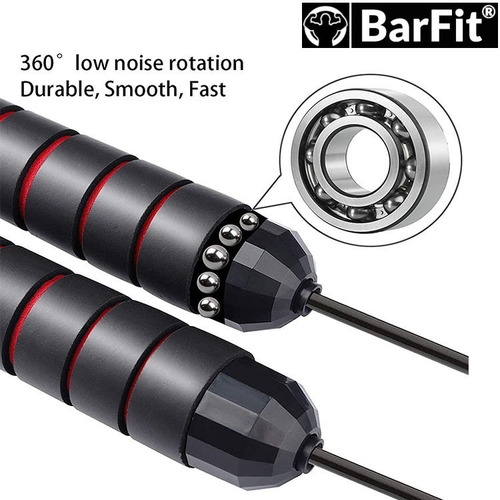 Imagen 3 de 10 de Cuerda De Saltar Profesional Regulable Marca Barfit
