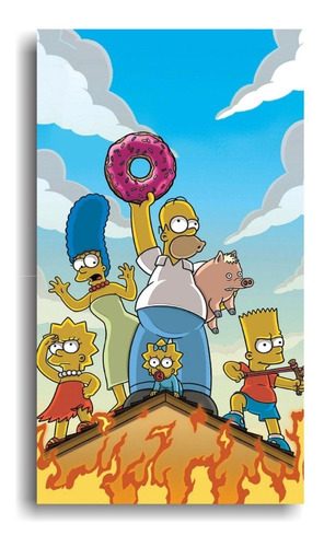 Cuadro Los Simpson - Vinilo Y Mdf - 22cm X 40cm