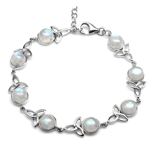 Brazalete De Plata Naturales Moonstone 925 Plata Ester Fr2bp