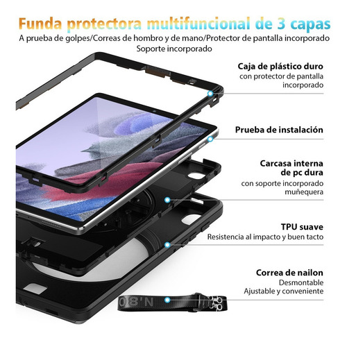 C Funda Para Galaxy Tab A7 Lite T220 T225 8.7 Anticaída