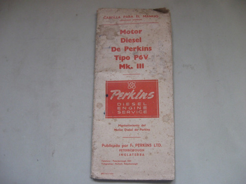 Cartilla Mantenimiento Motor Diesel Perkins Tipo P6v