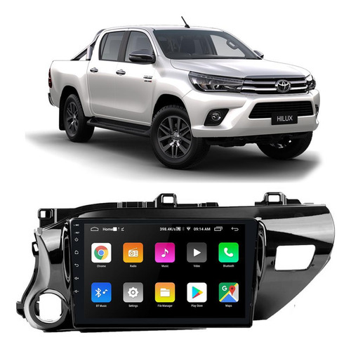 Kit Central Multimídia Android Hilux 2016 2017 2018 2019