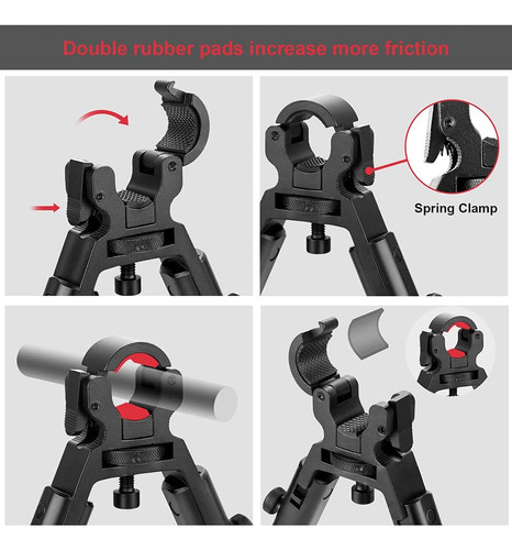 Jinse Clamp-on BiPod, Universal Barrel BiPod, BiPod Liviano