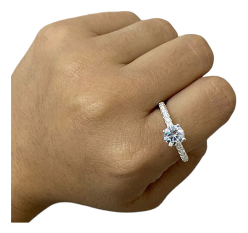 Anillo Plata 925 Solitario Zircon Cubic Mujer Regalo