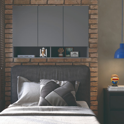 Mueble colgante para dormitorio 0.90 Milan, 3 puertas, color grafito