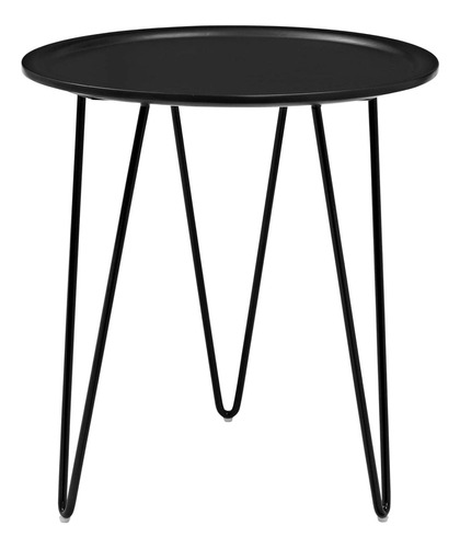 Digress Mid-century Mesa Redonda Pata Horquilla Negro