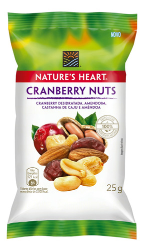 Mix de Frutas e Sementes Cranberry Nuts Nature's Heart Pacote 25g