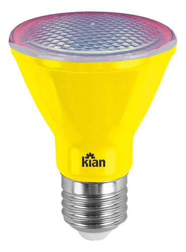 20un Lampada Led Decorativa Par20 6w Amarelo Bivolt E27 Kian