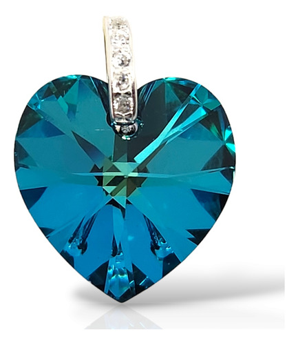 Dije Cristal Swarovski Elements Corazón 18mm Bermuda Blue 