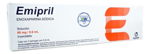 EMIPRIL SOLUCIÓN INYECTABLE 60 mg/0,6 mL, 2 JERINGAS PRECARGADAS 0,6 ML CON DISPOSITIVO DE SEGURIDAD - Productos maver, s.a. de c.v.
