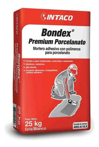 Bondex Premium Porcelanato De 25 Kilogramos Intaco