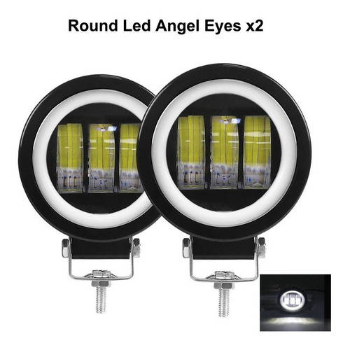 Por Faro Ojo De Ángel Redondo 3 Led 30w Lupa 6d 4x4 Moto