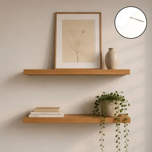 Prateleira Freijó 60x20 Grossa 30mm ​Mdf Suporte Invisível