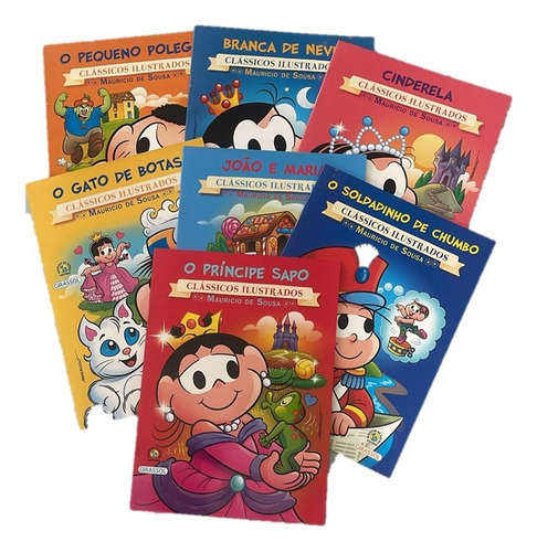 Kit Com 7 Livros Da Turma Da Monica - Títulos Aleatórios - Usados Com Poucas Marcas De Uso