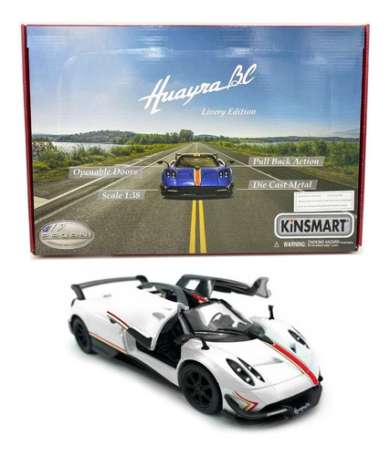 Pagani Huayra Bc 2016 Metal Blanco Franja 1/38