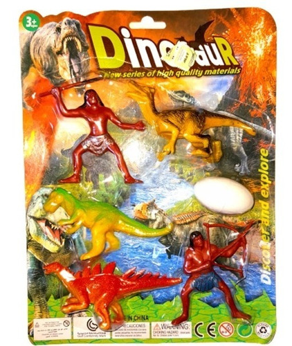 Set Dinosaurios Hombres Prehistoricos X 6 Udes Más Huevo