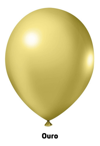 Balão Liso 8 Polegadas Pct C/50 Unid Cor Ouro