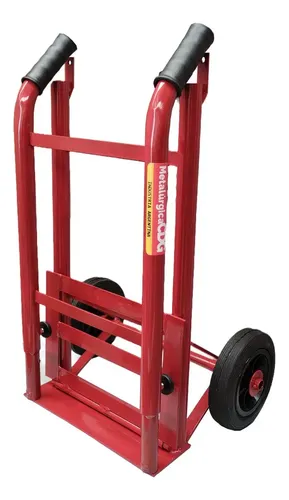 Carro Zorra Plegable Carretilla MetalurgicaCDG Portabultos Capacidad 120 Kg Hierro Plataforma Rojo