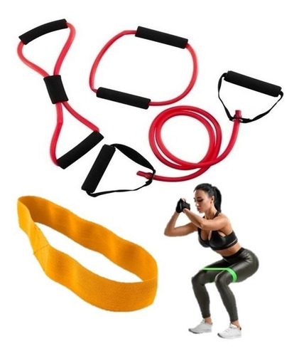 Combo X4 Bandas Elastica Multifuerza Entrena En Casa Fitness