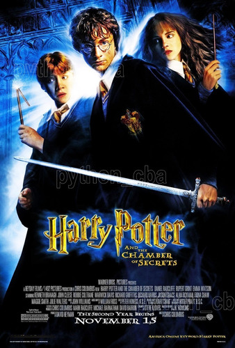 Pósters Harry Potter La Cámara Secreta - 2002 - 120x85 Cm..