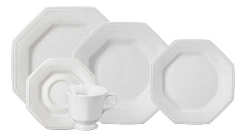 Jogo Jantar/chá 30 Peças Prisma Porcelana Schmidt Branco