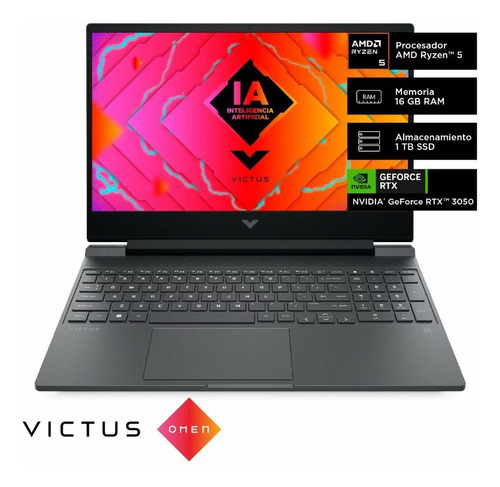 Notebook Gamer Hp Victus 15 AMD Ryzen 5 8645 16Gb Ssd 1Tb Nvidia Geforce RTX 3050 6Gb 15.6" Windows 11 A14LMLA