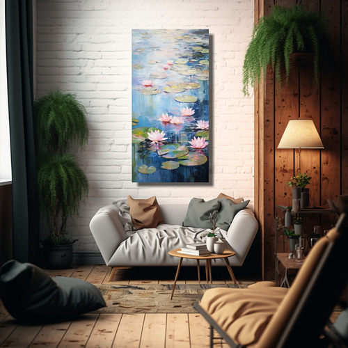 30x60cm Cuadro De Monet Con Nenúfares - Decocuadros Flores