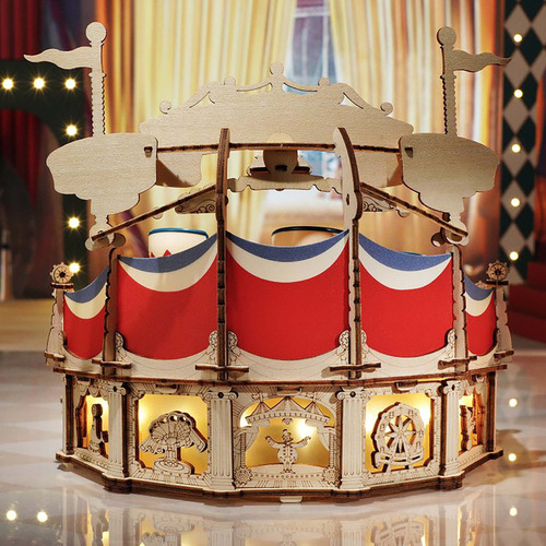 Caja De Música 3d Con Forma De Rompecabezas De Madera Tilt-a