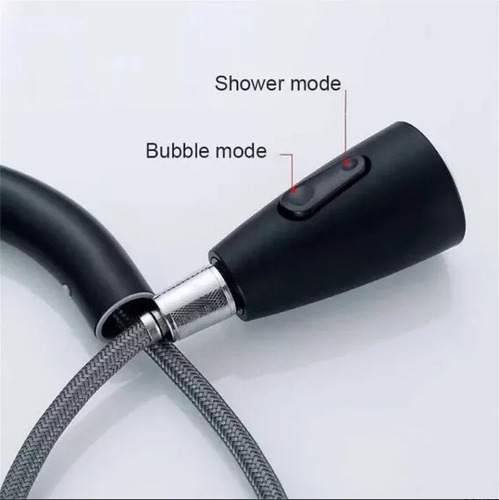 Llave Monomando Lavaplatos Profesional Extraíble Negra Color