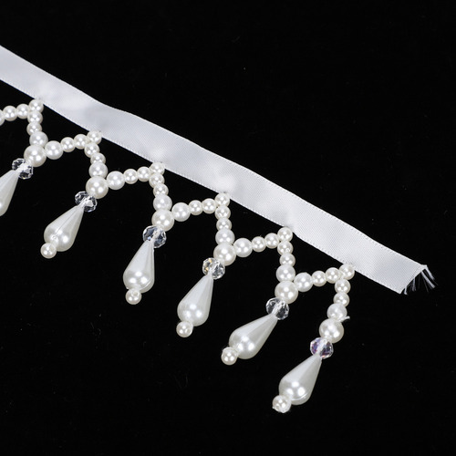 Colgante De Perlas Con Borlas Y Borlas En El Borde, Hecho A
