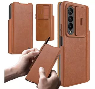 Funda Case De Cuero Para Galaxy Z Fold 4 Fold4 C/ Portalapiz