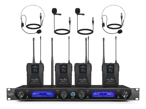 Microcking Sistema De Micrófono Inalámbrico Uhf Con Solap.