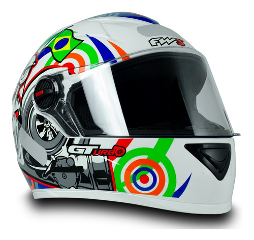 Imagem 4 de 6 de Capacete Com Narigueira P/ Moto Gt Turbo Estrada Inmetro Fw3