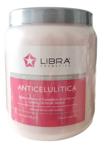 2 Crema Para Masajes Anticelulitica 980gr. - Libra Cosmetica Fragancia Suave