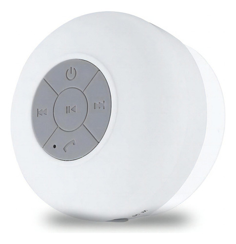 Bocina Con Ventosa Slim Y Impermeable Portátil Bluetooth Blanco 110v