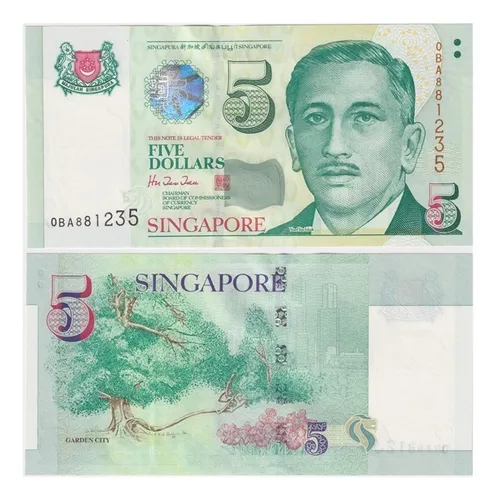 Singapur Billete 5 Dolares 1999 P-39 Unc
